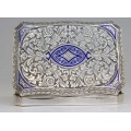 superba cutiuta Art Deco " snuff box ". argint emailat si aurit. Italia cca 1920